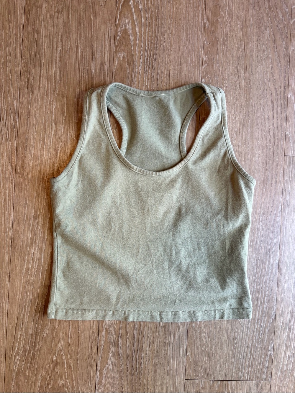Sage/Olive Green Cotton Blend Racerback Tank Top